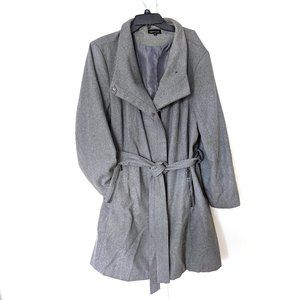 New Look Wool Blend Belted Gray Coat, Sz 3X